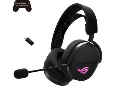 Asus ROG Pelta Wireless Gaming Headset, RF/Bluetooth/USB-C, Aura Sync RGB - Svart