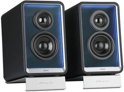 Edifier QR65 Desktop Active Monitor with GaN Charger, 2x35W RMS, Bluetooth/USB-A, RGB - Svart