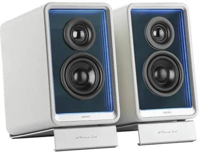 Edifier QR65 Desktop Active Monitor with GaN Charger, 2x35W RMS, Bluetooth/USB-A, RGB - Vit