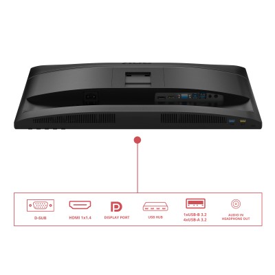 23.8" AOC 24E4U, IPS 1920x1080, 4ms, 120Hz, höjdjusterbar, pivot, VGA/HDMI/DP, högtalare, USB 3.2-hubb#4