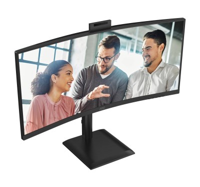 34" AOC CU34E4CW, Curved VA 3440x1440, 4 ms, 120Hz FreeSync, 1500R, höjdjusterbar, 2xHDMI/DP/USB-C 90W, högtalare, webbkamera, USB 3.2-hubb, 5 års garanti#6