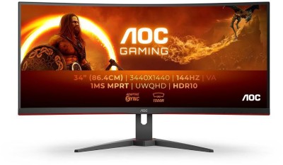 34" AOC CU34G2XE, Curved VA 3440x1440, 1 ms, 144Hz FreeSync, 1500R, höjdjusterbar, HDMI/DP