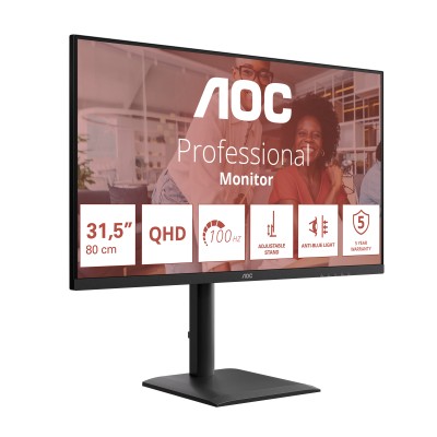 31.5" AOC Q32E4U, IPS 2560x1440, 4 ms, 100Hz, höjdjusterbar, pivot, 2xHDMI/DP, högtalare, USB 3.2-hubb, 5 års garanti#2