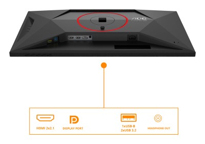 27" AOC U27G4R, Fast IPS 3840x2160, 0,5 ms, 160Hz Adaptive Sync, HDR400, höjdjusterbar, pivot, 2xHDMI/DP, USB 3.2-hubb#4