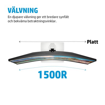 34" HP E34m G4, Curved VA 3440x1440, 5 ms, 75Hz, 1500R, höjdjusterbar, HDMI/DP/USB-C 65W, LAN, högtalare, webbkamera, USB 3.2-hubb#10