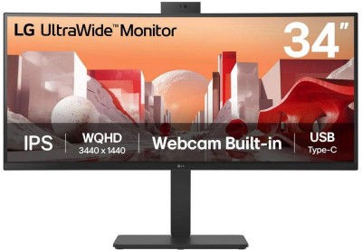 34" LG 34BA85QE, Curved IPS 3440x1440, 5 ms, 3800R, HDR10, höjdjusterbar, 2xHDMI/DP/USB-C 90W, högtalare, webbkamera, USB 3.2-hubb