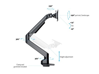 Multibrackets M VESA Gas Lift Arm Single Black HD#4