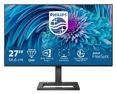 27" Philips 275E2FAE, IPS 2560x1440, 4 ms, 75Hz, höjdjusterbar, HDMI/DP, högtalare#2