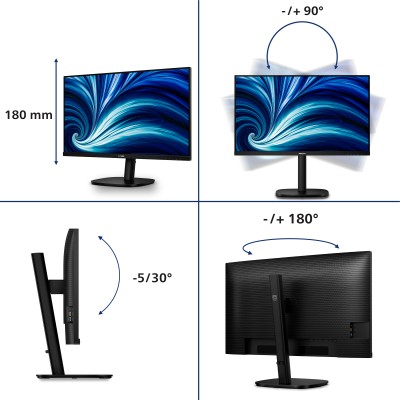 31.5" Philips 32B2U3601/00, IPS 2560x1440, 4 ms, 100Hz, höjdjusterbar, pivot, 2xHDMI/DP/USB-C 90W, högtalare, USB 3.2-hubb, 5 års garanti#5