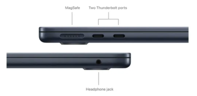 Apple MacBook Air 13.6 tum, Apple M3 8-core CPU 8-core GPU, 16 GB, 256 GB SSD, 35W strömadapter - Midnatt#4