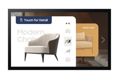 32" Samsung QM32C-T, 1920x1080 Touch, 8 ms, LAN/WiFi/Bluetooth, 16/7-drift