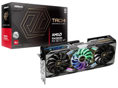 ASRock AMD Radeon RX 9070 XT Taichi OC Grafikkort, PCI Express 5.0, 16GB GDDR6