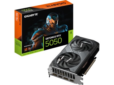 Gigabyte GeForce RTX 5050 Windforce OC 8G Grafikkort, PCI Express 5.0, 8GB GDDR6, 128bit