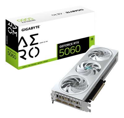 Gigabyte GeForce RTX 5060 AERO OC 8 GB GDDR7, HDMI/3xDP, RGB Lighting