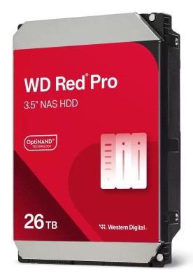 26 TB WD Red Pro, 7200 rpm, 512 MB cache SATA3, optimerad för NAS med 24/7 drift