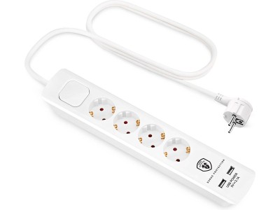 Andersson ELS 5.0 Grenuttag 4x uttag med brytare och två USB-portar - 1.5m