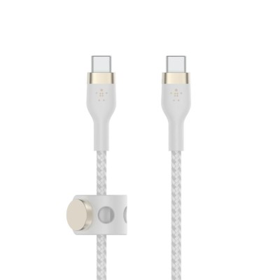 Belkin USB-C till USB-C kabel 2m Flätad - Vit