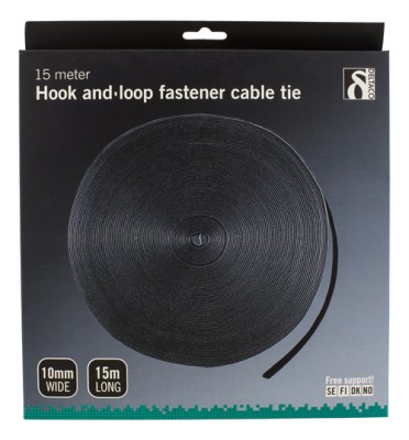 Deltaco kardborrband på rulle, bredd 10mm, 15m, svart#3