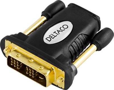 Adapter HDMI hona till DVI-D hane, guldpläterad - Svart