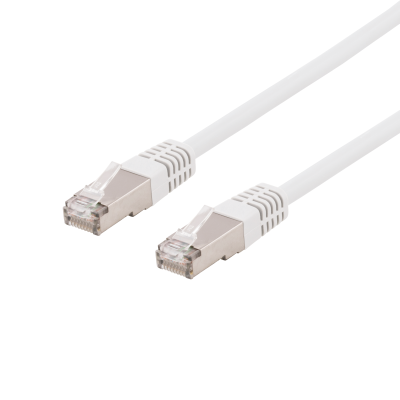 Nätverkskabel skärmad S/FTP Cat.6, RJ45, LSZH, 0,5 meter - Vit