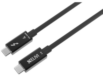 Elivi Thunderbolt 4 kabel 0,5m (svart) Upp till 40 Gbps, laddning upp till 240W, DP Alt Mode 2.0, 8K60Hz, bakåtkompatibel