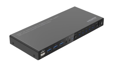 MicroConnect 4K@60Hz HDMI KVM switch, 4x1 4:4:4, USB 3.0