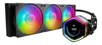 Cooler Master Liquid 360 ION, 360mm, 3x120mm fläktar ARGB, display - Svart