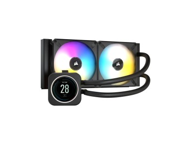 CORSAIR iCUE H100i ELITE LCD, 240mm, 2x120mm fläktar, aRGB - Svart#1