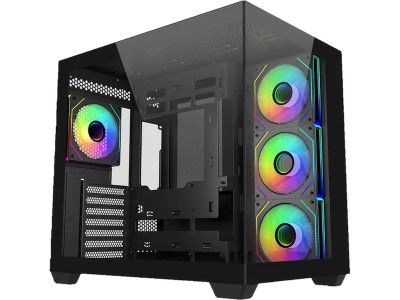 Cooler Master Elite 681, TG, 4x120mm ARGB-fläktar, ATX - Svart