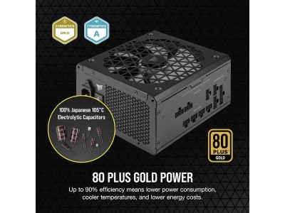 Corsair RM750x Shift 750W, ATX, 140 mm fläkt, 80PLUS Gold, löstagbara kablar - Svart#4