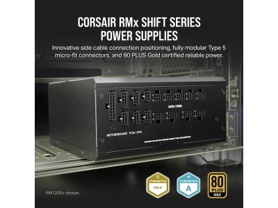 Corsair RM850x Shift 850W, ATX, 80PLUS Gold, löstagbara kablar - Svart#2