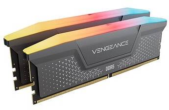 32 GB (2x16GB) DDR5-6000 Corsair Vengeance RGB RS CL36, EXPO / XMP - Grå