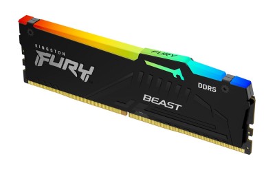 16 GB DDR5-6000 Kingston FURY Beast Black RGB CL30, XMP - Svart