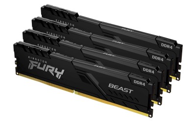 64 GB (4x16GB) DDR4-3200 Kingston FURY Beast CL16 - Svart