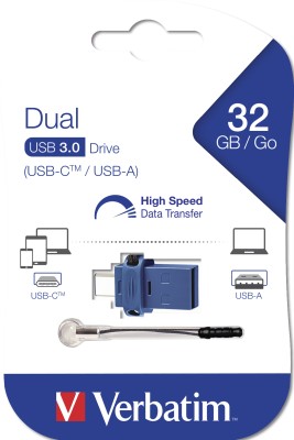 Verbatim Store 'n' Go Dual USB Drive Type-C 32GB USB 3.0 / USB-C Sort#3