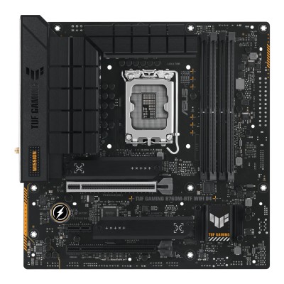 Asus TUF GAMING B760M-BTF WIFI D4, Intel LGA1700, 2xPCI Express, MicroATX, 4xDDR4, 3xM.2 + SATA3 RAID, HDMI/DP, USB-C, 2.5Gbe LAN, WiFi 6, Bluetooth 5.2, Aura Sync RGB