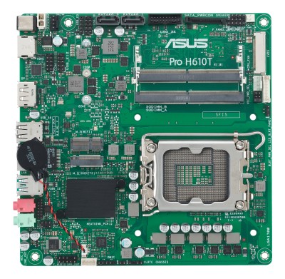 Asus PRO H610T-CSM, Intel LGA1700, PCI Express, Thin Mini-ITX, 2xDDR5, M.2 + SATA3, HDMI/DP/LVDS, USB 3.2, GigaLAN#2