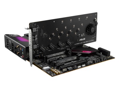 Asus ROG STRIX B550-XE GAMING WIFI, AMD Socket AM4, B550, ATX, 4xDDR4, 2xPCI Express, 2xM.2 + SATA3 RAID, HDMI/DP, USB-C, ROG Supreme 7.1-ljud, 2.5Gbe LAN, WiFi 6, Bluetooth, Aura Sync RGB, inkl. 4xM.2 expansionskort#2