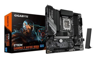 Gigabyte B760M GAMING X WIFI6E GEN5, Intel LGA1700, 2xPCI Express, MicroATX, 4xDDR5, 2xM.2 + SATA3 RAID, HDMI/DP, USB-C, 2.5Gbe LAN, WiFi 6E, Bluetooth 5.3, RGB Fusion