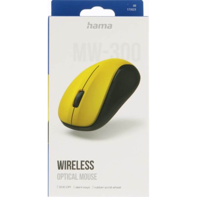 Hama Optical Wireless Mouse MW-300 V2, 1200 dpi - Gul#3