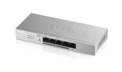 ZyXEL GS1200-5HPv2, 5-Port Gigabit, 4xPoE+ 802.3at, 60W, Web Managed, fläktlös