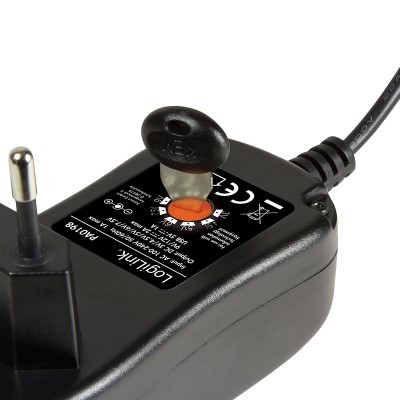 Universal AC-adapter 230V till 3-12V DC 24W/2A med USB-port, LogiLink, 8 st DC-kontakter#2