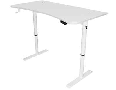 Arozzi Arena Moto Gaming Desk, höjdjusterbart, heltäckande musmatta - Vit#3