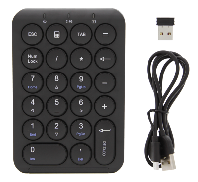 Trådlöst numeriskt tangentbord DELTACO, uppladdningsbart batteri, 22 tangenter#4