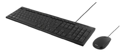 DELTACO Tangentbords-kit med mus, PAN Nordisk layout, USB - Svart