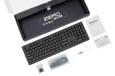 Ducky Zero 6108 Classic Fullsize Wireless (Tri-mode) RGB, Cherry MX2A Speed Silver - Svart#3