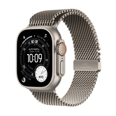 Apple Watch Ultra 3&nbsp;GPS + Cellular&nbsp;49mm&nbsp;Naturlig Titanboett med Naturlig Milanesisk loop - Medium#1