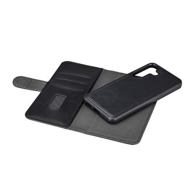 Plånboksfodral GEAR Samsung S25+, 3 st kortfack + sedelficka, 2-in-1 Recycled magnetskal - Svart#5