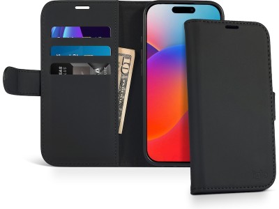 iiglo iPhone 16 PLUS Plånboksfodral (svart)