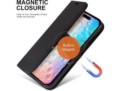 iiglo iPhone 15 / 14 Plånboksfodral (svart)#3